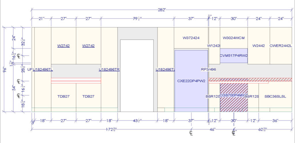 Professional layout for DIY kitchen install for homeowners