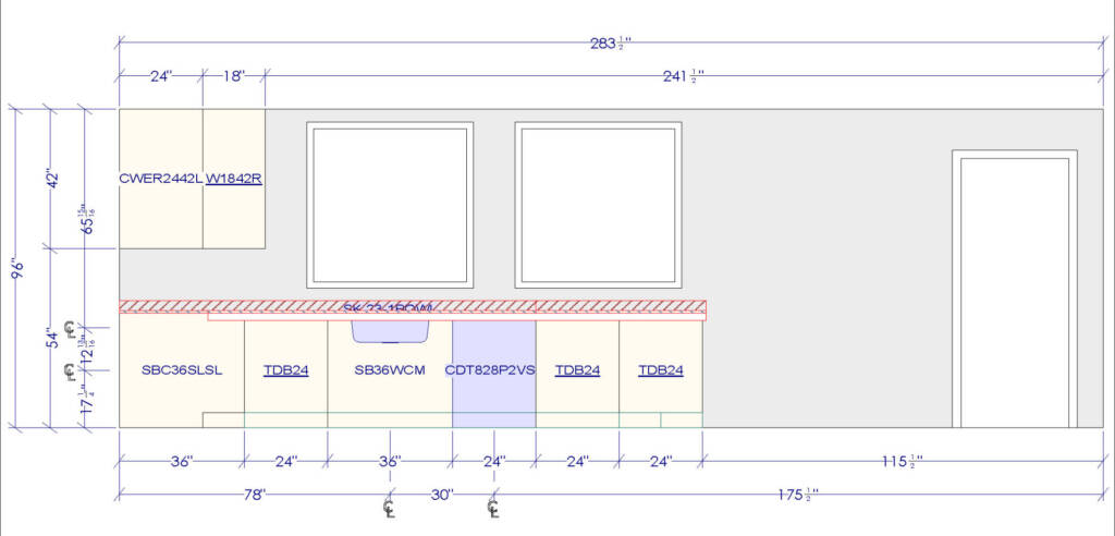Professional layout for DIY kitchen install for homeowners